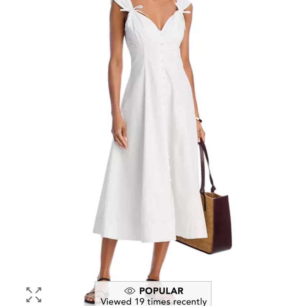 Aqua Cotton Poplin Midi Dress